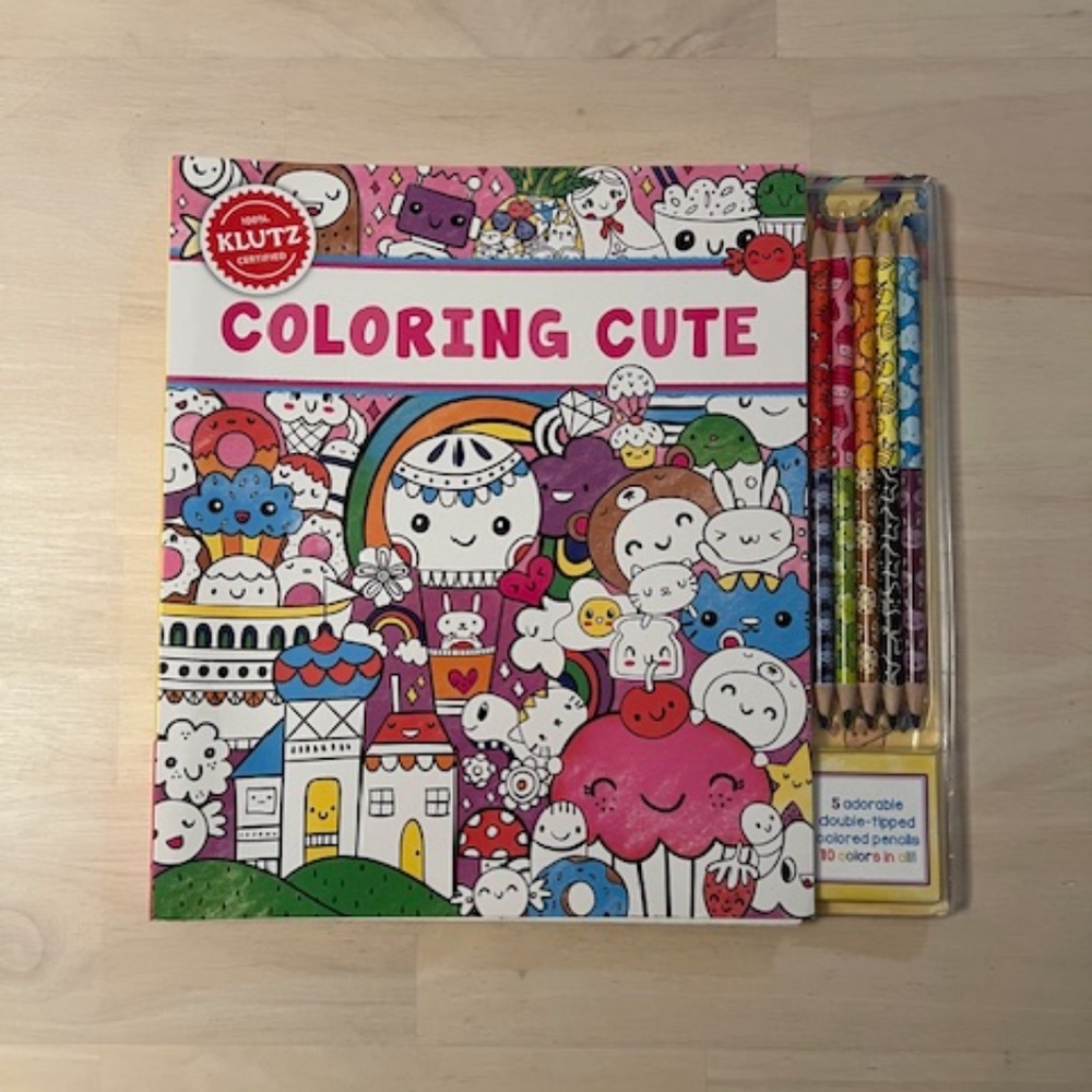 Coloring Cute: Kawaii Coloring Book with Pencil Crayons for Kids